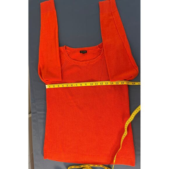 Talbots Redish Orange Cotton Blend‎ Knit Sweater Elbow Patches Small Pre-owned - Picture 6 of 8